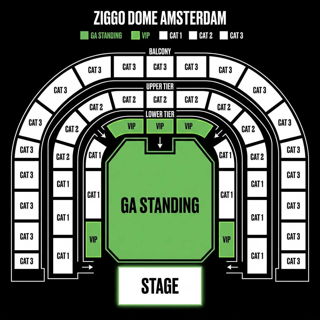 Seat map Ziggo Dome Amsterdam