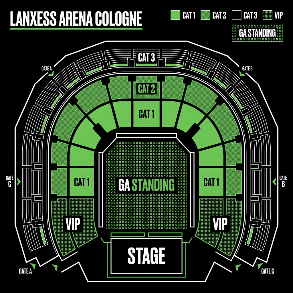 Seat map LANXESS Arena Cologne