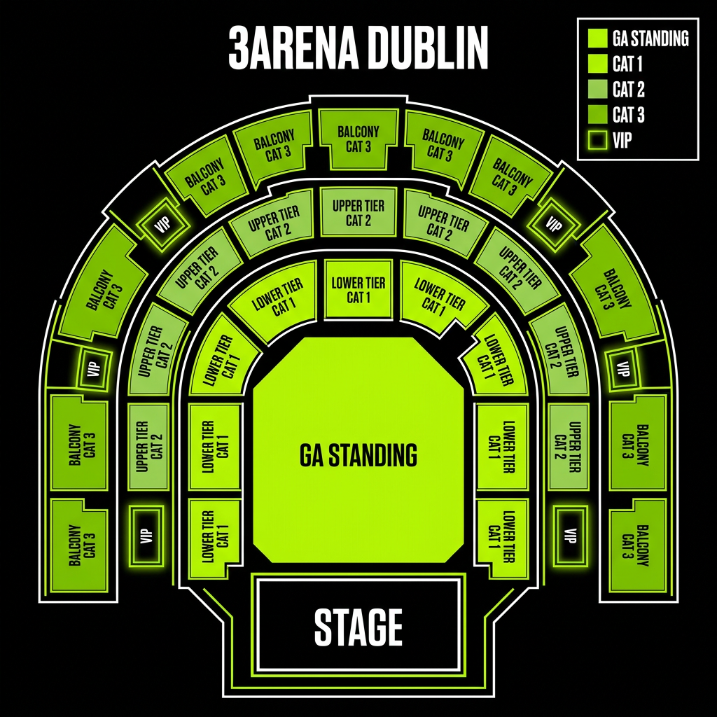 Seat map 3Arena Dublin