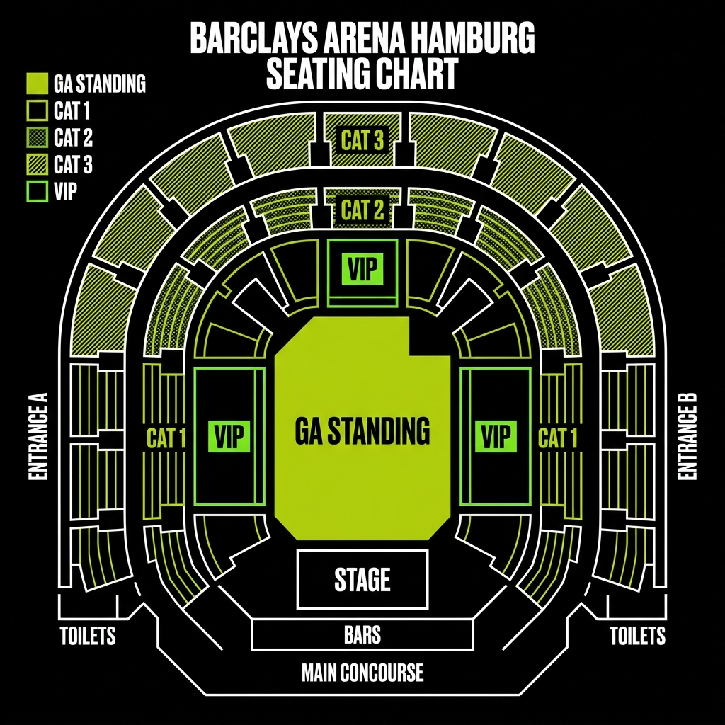 Seat map Barclays Arena Hamburg