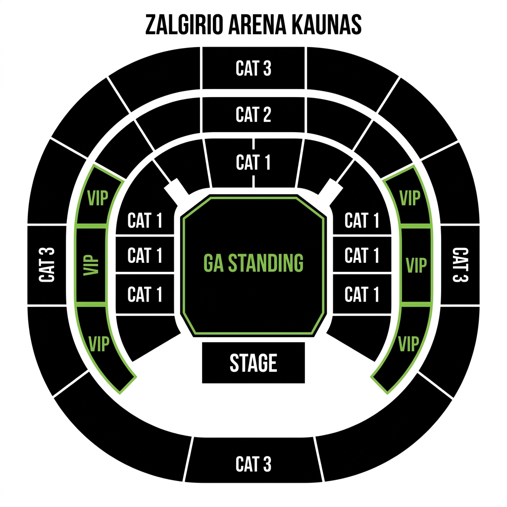 Seat map Zalgirio Arena Kaunas