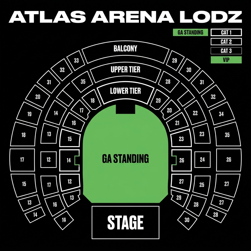Seat map Atlas Arena Lodz