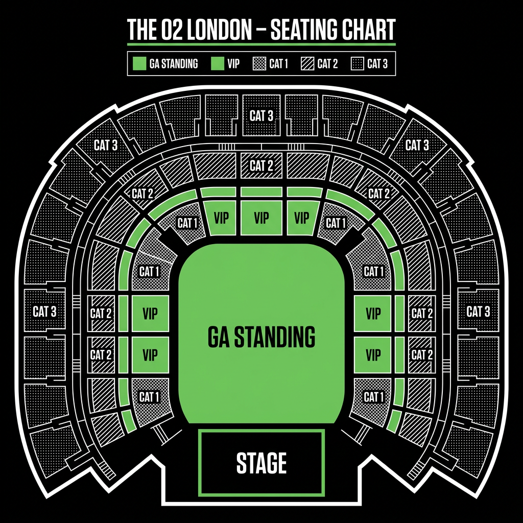 Seat map The O2 London