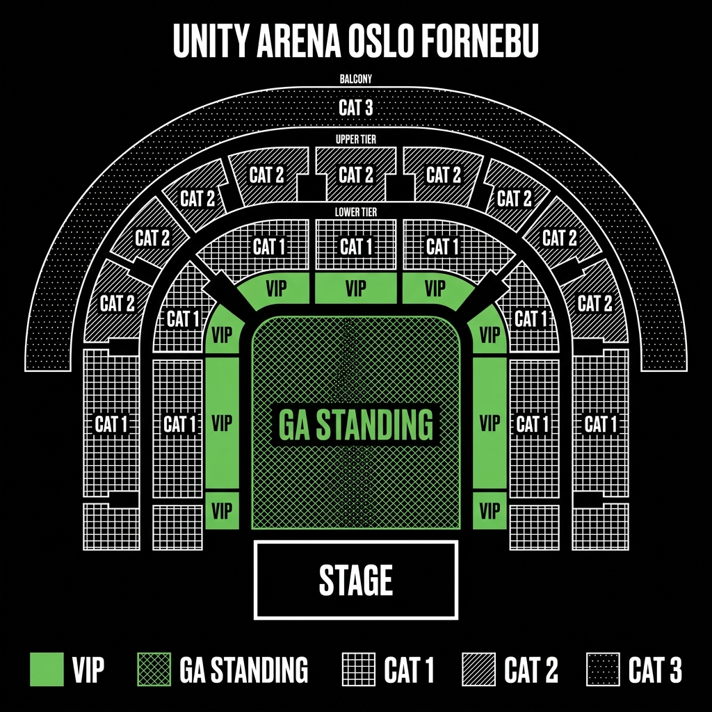 Seat map Unity Arena Oslo