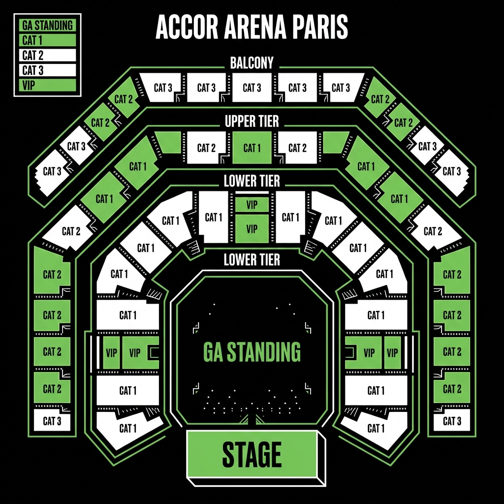 Seat map Accor Arena Paris