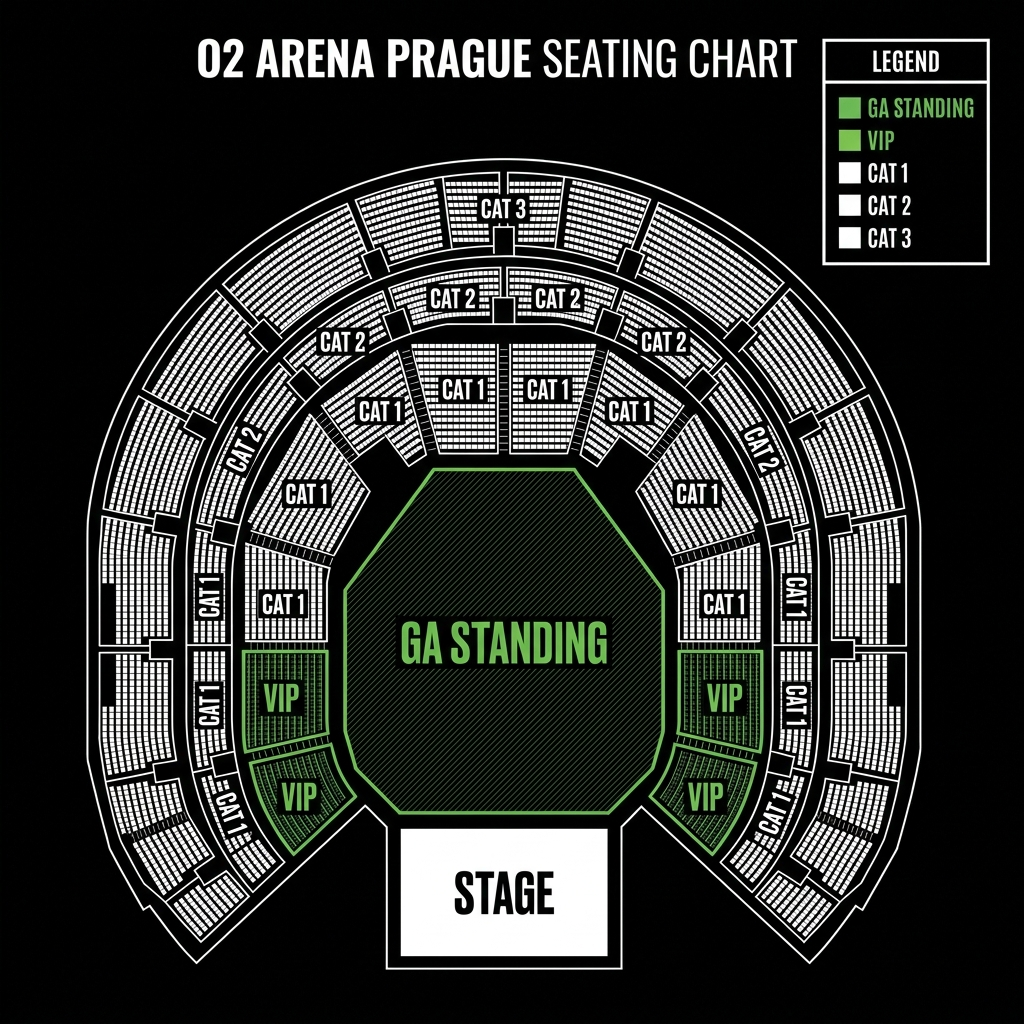Seat map O2 Arena Prague