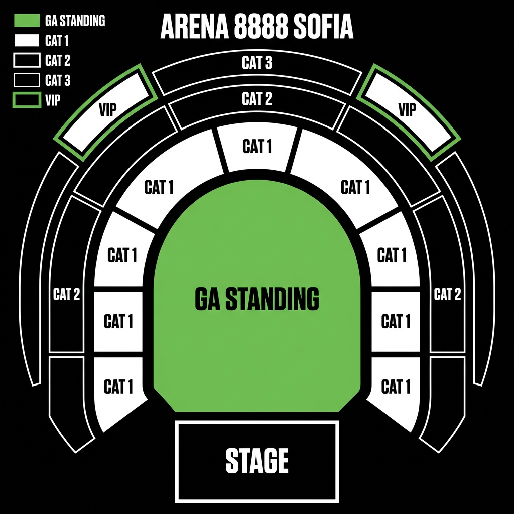 Seat map Arena 8888 Sofia