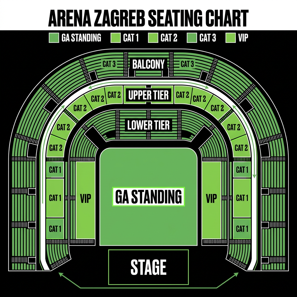Seat map Arena Zagreb Zagreb